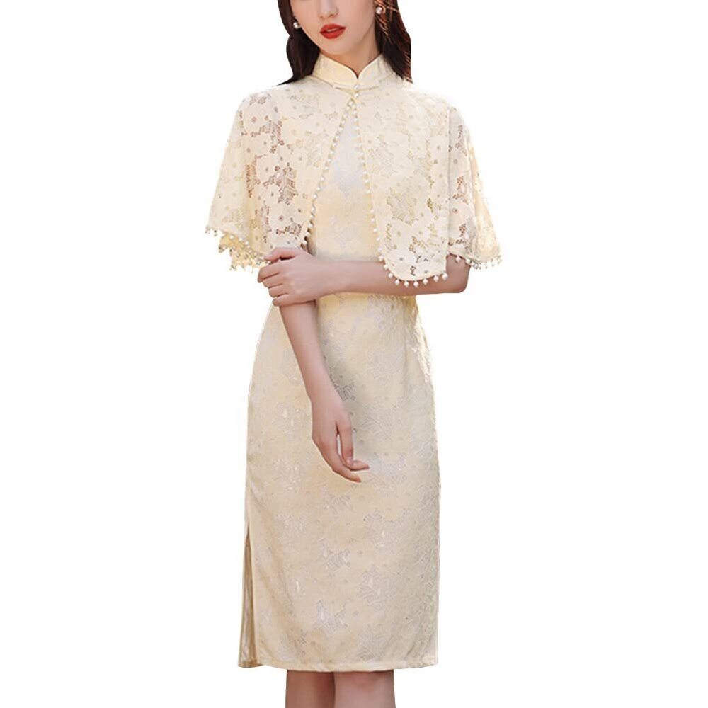 5242 Vintage Cheongsam Costume Short Sleeve Mandarin Collar Chinese
